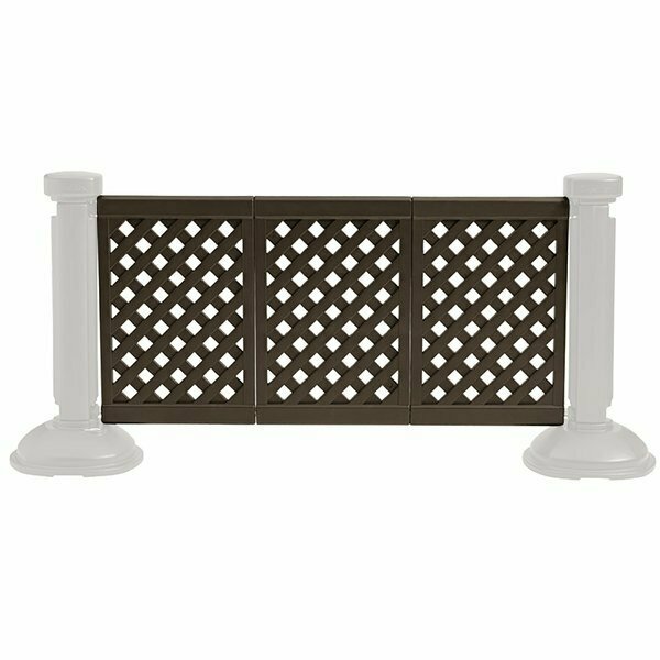Grosfillex US963423 3 Panel Resin Patio Fence - Brown 383US963423